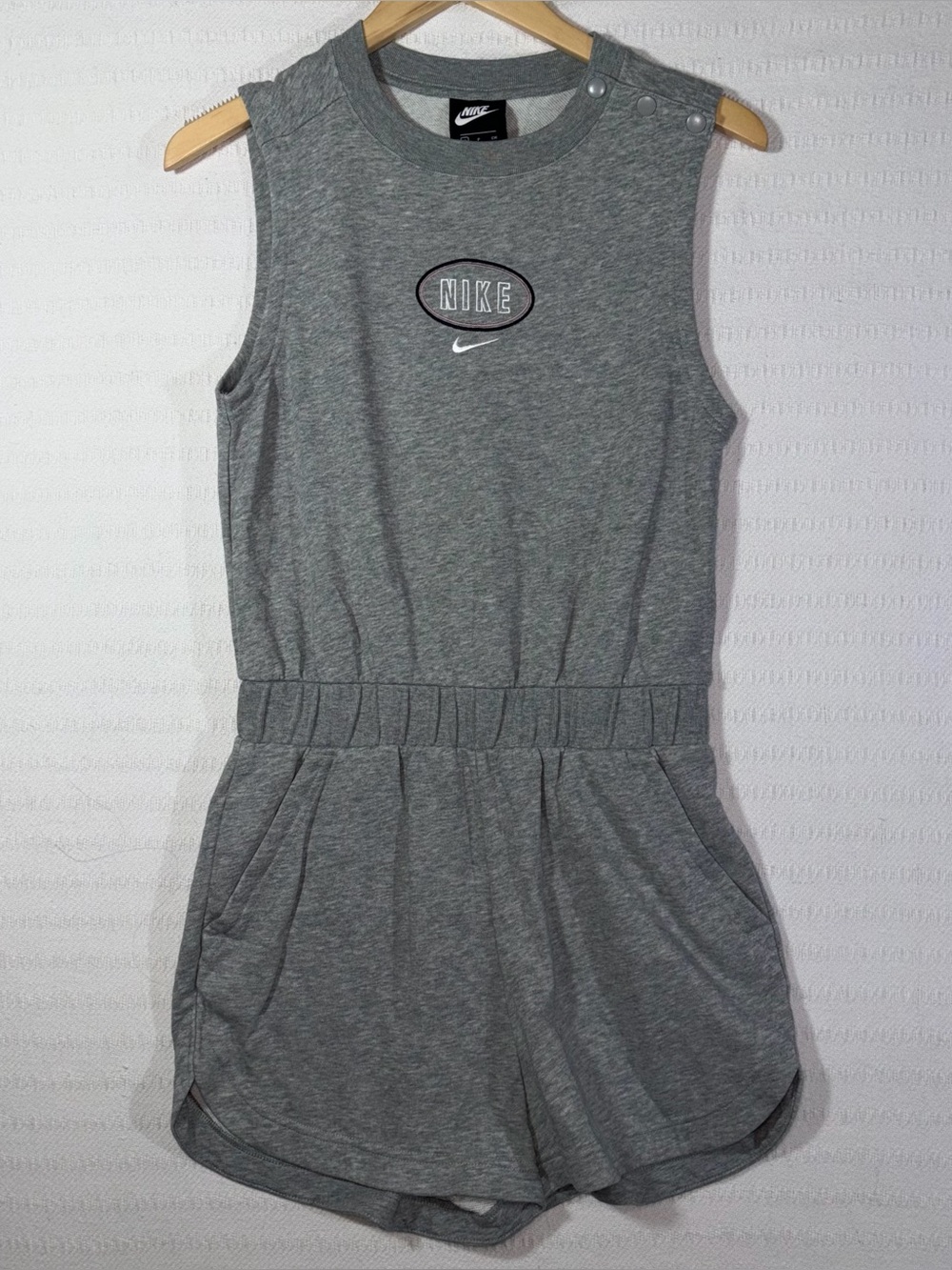 Nike Womens Logo Sporty Romper Size S Retro Preppy Lounge